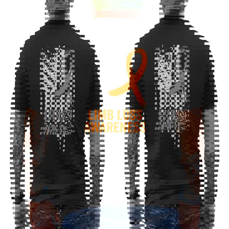 American Flag Limb Loss Awareness Hand Leg Ampu Awareness Men's T-shirt Back Print