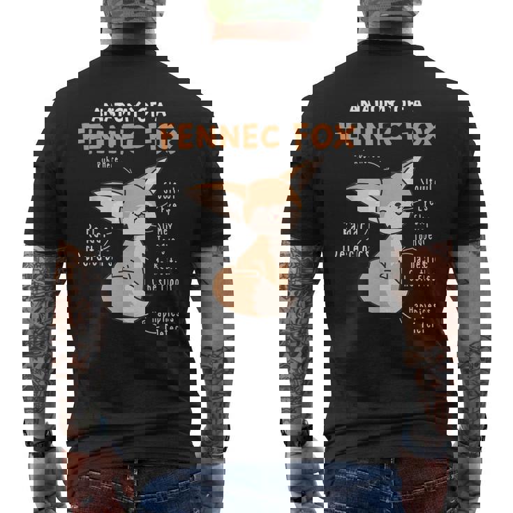 Anatomia Di Un Fennec Fox Carinoolpe Amante Regalo Fennecolpe T-shirt da uomo con stampa posteriore