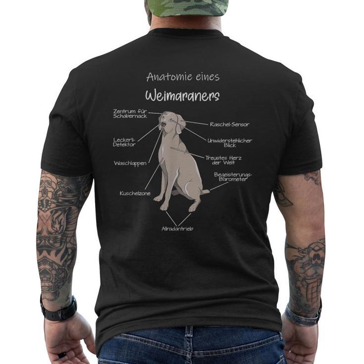 Anatomie Eines Weimaraners Weimaraner T-Shirt mit Rückendruck