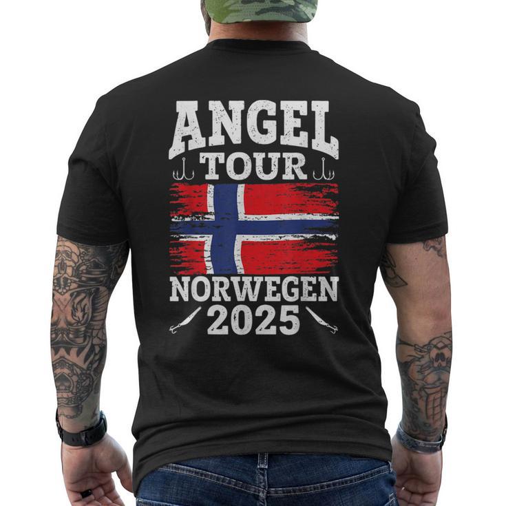 Angel Tour Norway 2025 Fishing Team Norway Flag Angler T-Shirt mit Rückendruck