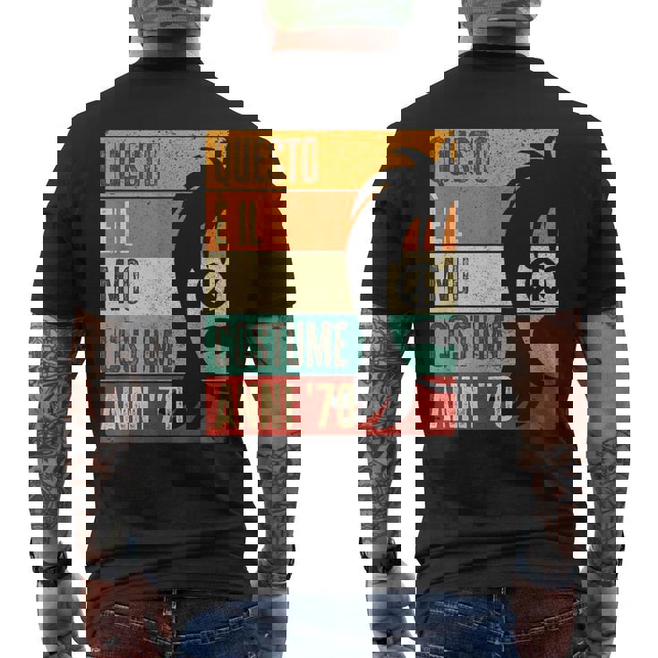 Anni 70 Costume &Estito Anni 70 Uomo Disco Hippie T-shirt da uomo con stampa posteriore