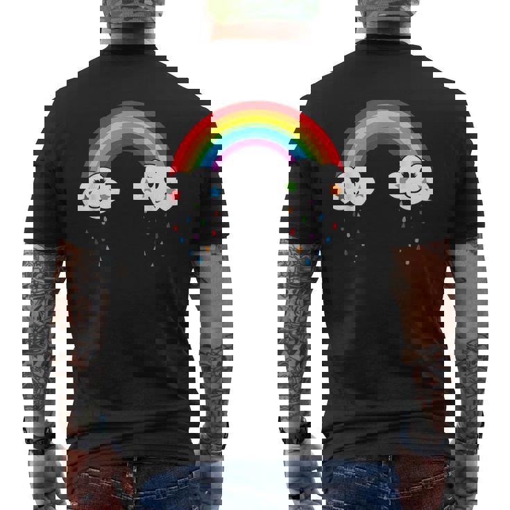 Arcobaleno Con Nuvole Arcobaleno Carino Carnevale Carnevale T-shirt da uomo con stampa posteriore