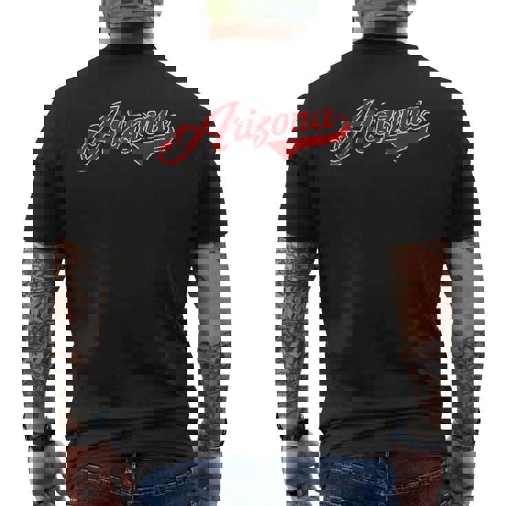 Arizona Baseball Distressed Retro Vintage Men's T-shirt Back Print