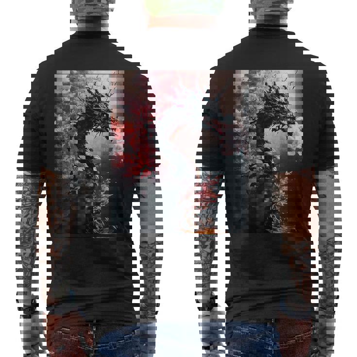 Art Sur Le Thème Du Dragon Japonais Mignon T-shirt imprimé au dos