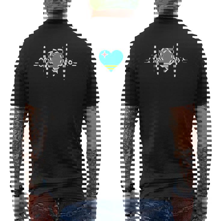 Aruba Bandiera Cuore Aruba Regali Amore Aruba T-shirt da uomo con stampa posteriore