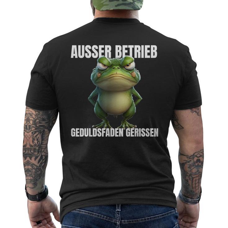 Außer Berieb Geduldsfaden Gerissen Frosch Monday T-Shirt mit Rückendruck