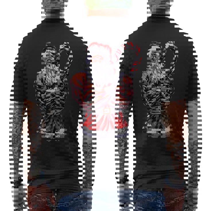 Babbo Natale Palestra Muscoliacanza Natale Idea Regalo T-shirt da uomo con stampa posteriore