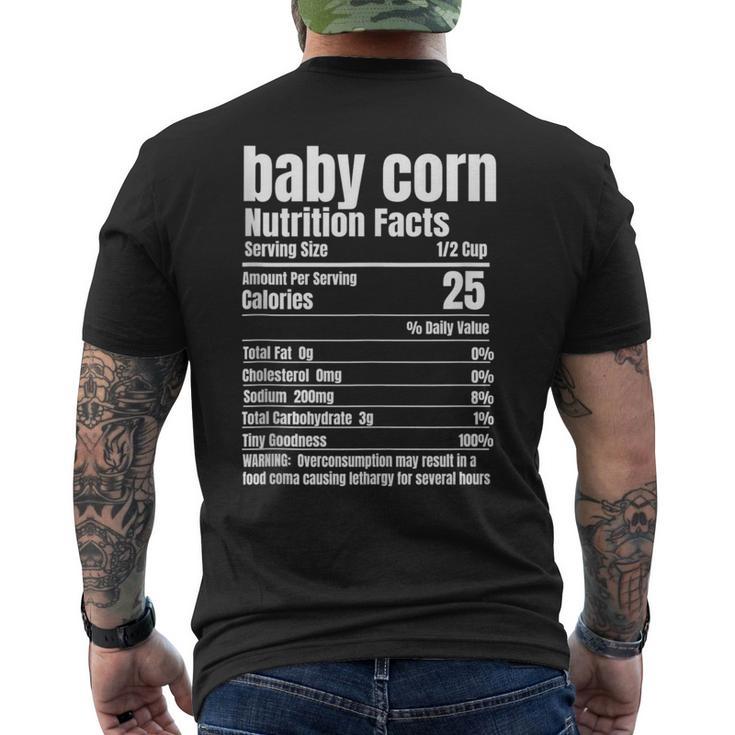 Baby Corn Nutrition Facts Thanksgiving Christmas Food Tank Top Men's Back Print T-Shirt