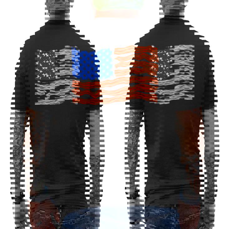 Bacon Lover Meat Lover Bbq Usa Flag Bacon Men's T-shirt Back