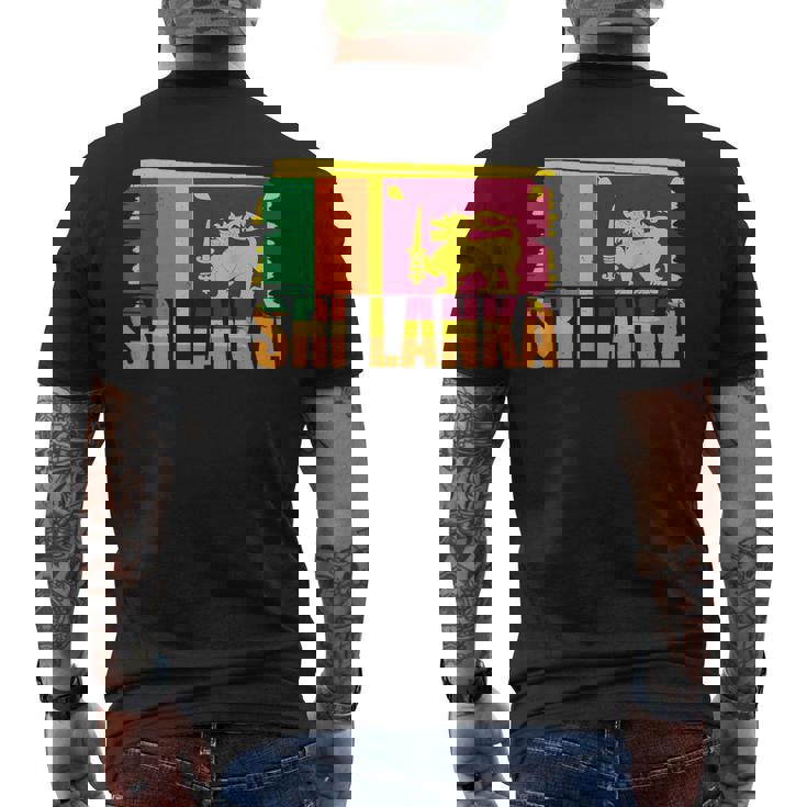 Bandera De Sri Lanka Y Amistad Camiseta Hombre Estampado Espalda