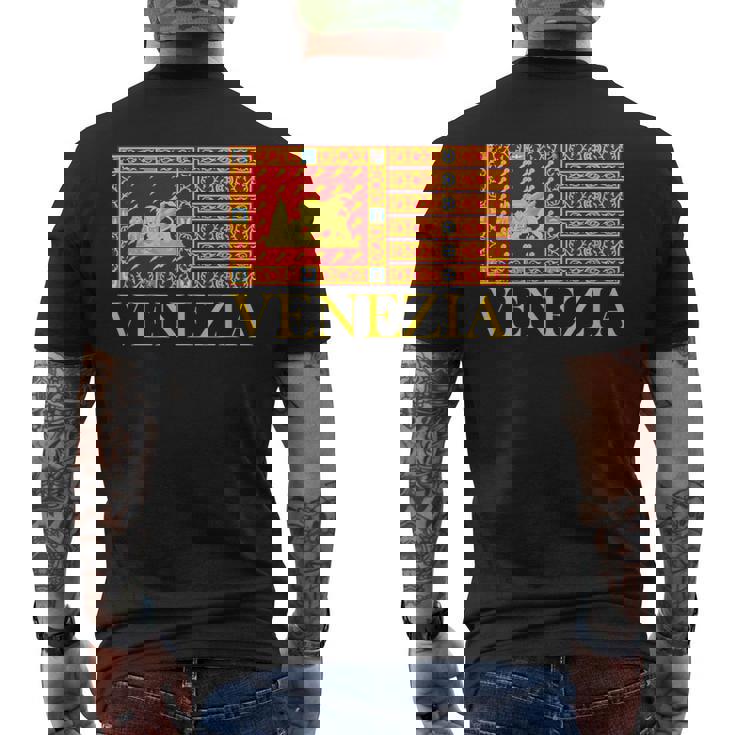 Bandera Deenecia Italiaenecia Italia Banner León De San Marcos Camiseta Hombre Estampado Espalda