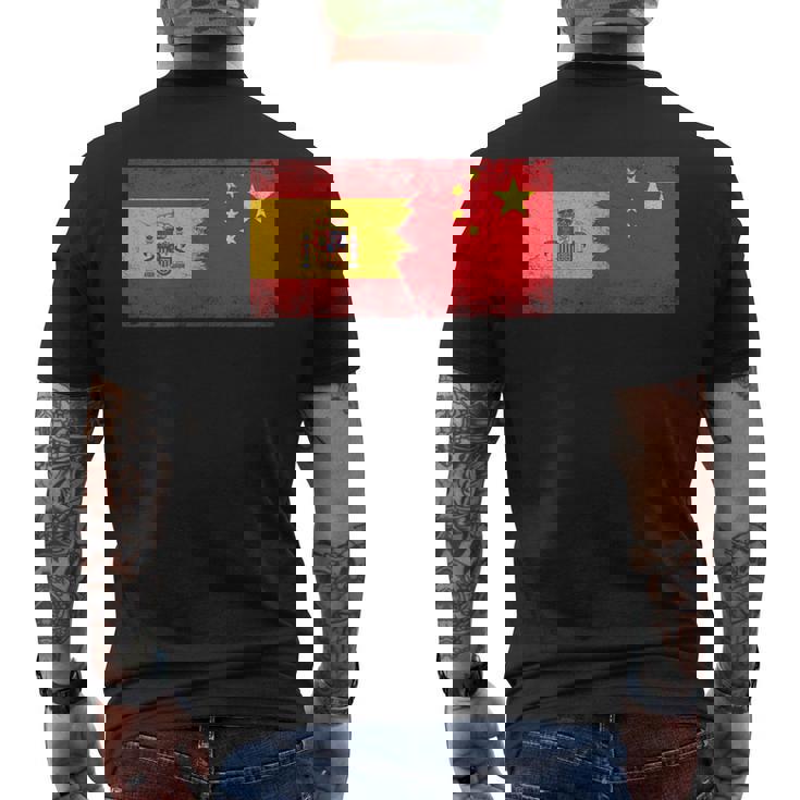 Banderas España China Español Chino Camiseta Hombre Estampado Espalda