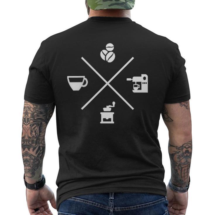 Barista Kaffee Espresso Cappuccino Kaffeemaschine T-Shirt mit Rückendruck