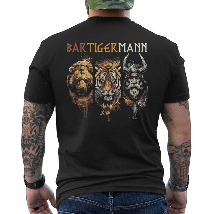 Bärtigermann Bear Tiger Man Beardiking Bearded Man T-Shirt mit Rückendruck