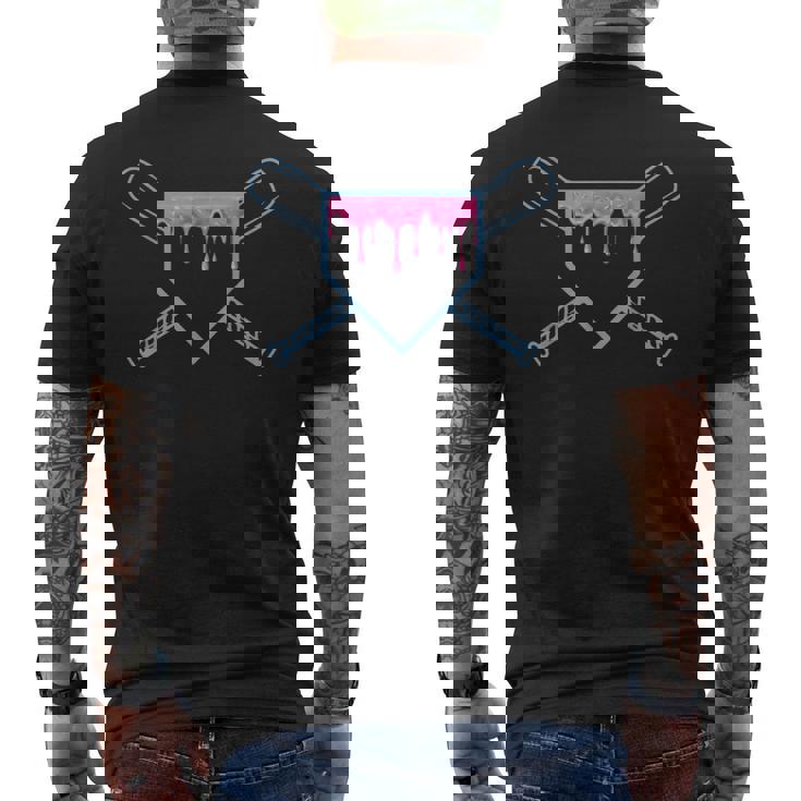 Baseball Home Plate Drip For Boys Ice Cream Spinkle Men's T-shirt Back Print