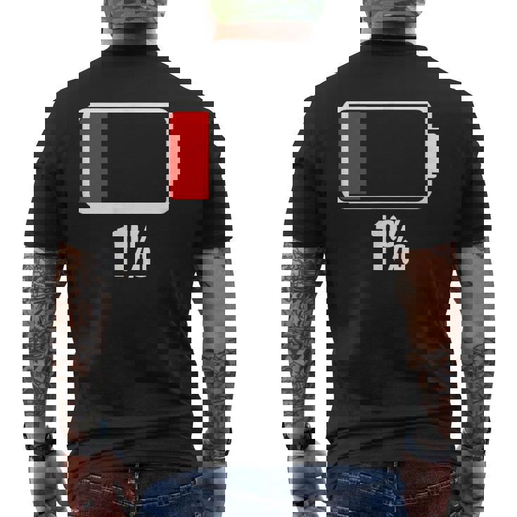 Batteria 1 Rimanente Batteria Batteria Scarica Batteria Scarica T-shirt da uomo con stampa posteriore