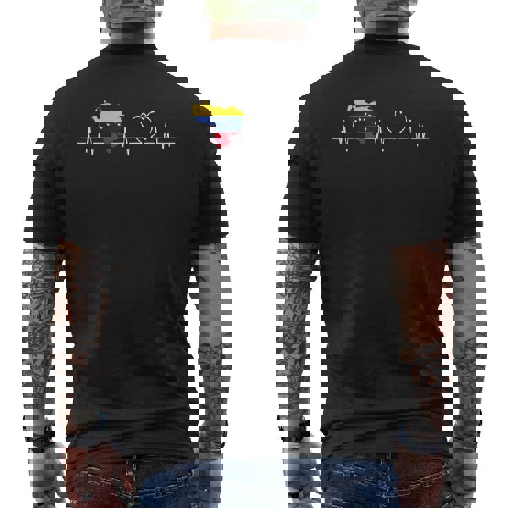 Battito Cardiaco Perenezuela Bandieraenezuela T-shirt da uomo con stampa posteriore