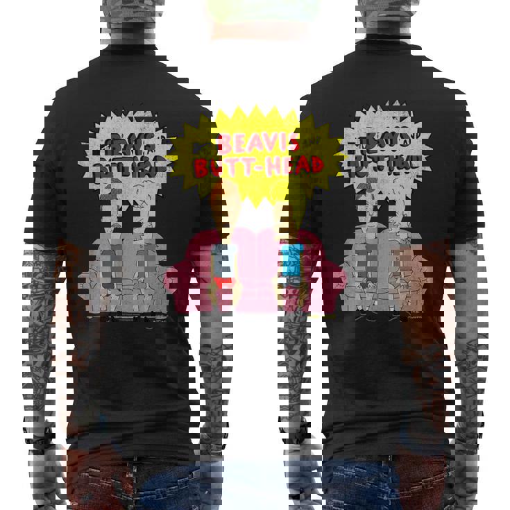 Beavis And Butt-Head On The Couch T-shirt da uomo con stampa posteriore