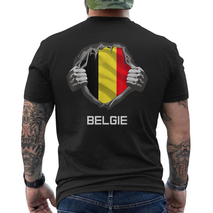 Belgium Belgie Flag Heart Fan Jersey T-Shirt mit Rückendruck