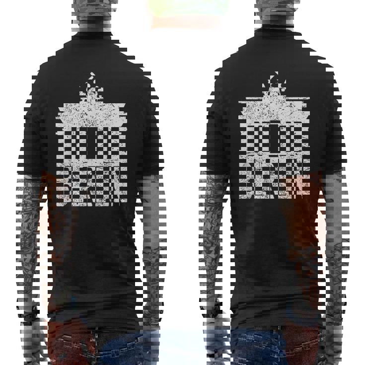 Berlin Souvenir Maglia Silhouette Porta Di Brandeburgo T-shirt da uomo con stampa posteriore