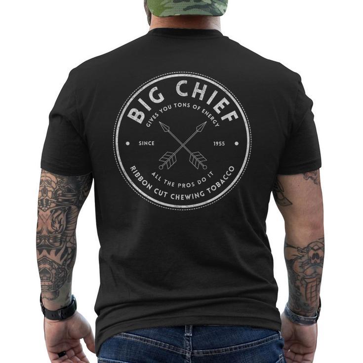 Big Chief Ribbon Cut Chewing Tobacco Vintage Logo Men's T-shirt Back Print 