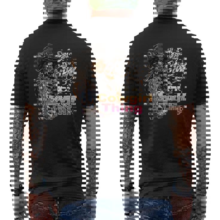 Boots & Bling Its A Cowgirl Thing Black Cowgirl Melanin Men's T-shirt Back Print