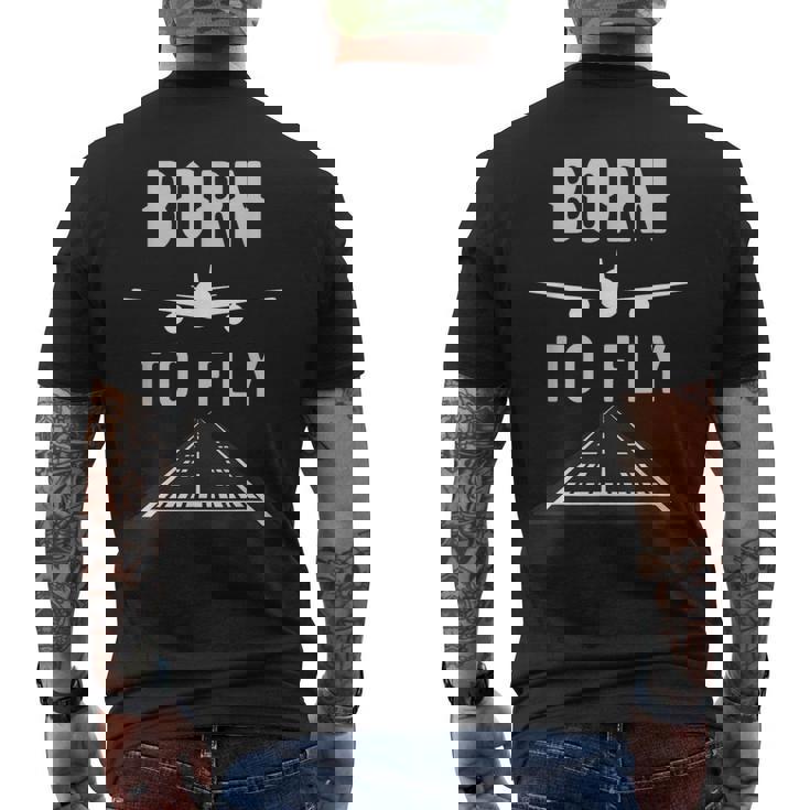 Born To Fly Aviación Pilotoolador Avión Avión Regalo Camiseta Hombre Estampado Espalda