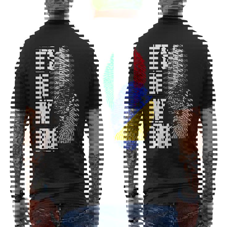Bosniaco E Italiano Mix Dna Flag Heritage T-shirt da uomo con stampa posteriore