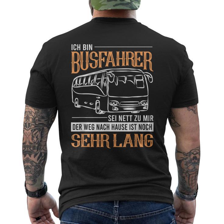 Busfahrer Weg Noch Lang Bus School Bus Line Bus Driver T-Shirt mit Rückendruck