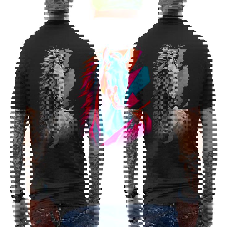 Caballo De Colores Camiseta Hombre Estampado Espalda