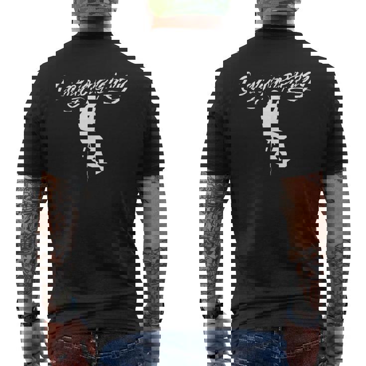 Canyoneering Canyoning Canyon Rappelling T-shirt da uomo con stampa posteriore