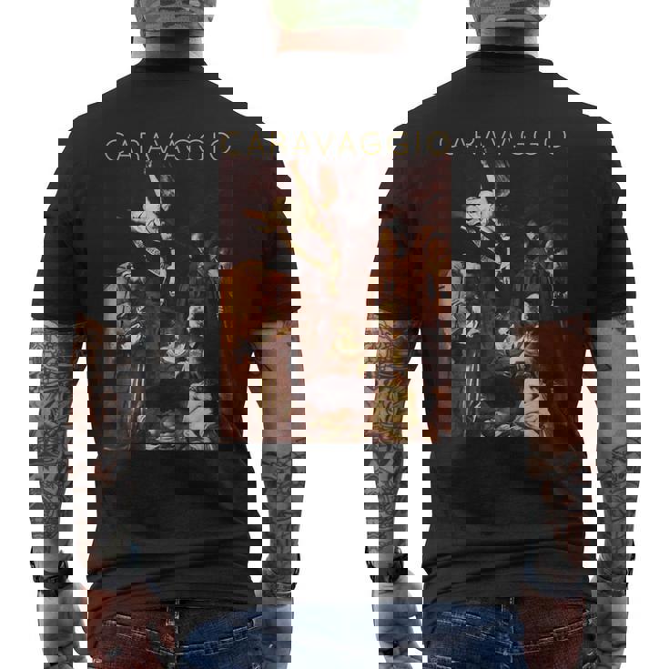 Caravaggio Natividad Con San Francisco Y San Lorenzo Camiseta Hombre Estampado Espalda