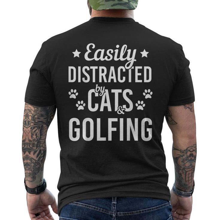 Cat Lover Golf Lover Cats And Golfing Golfer Cat Men's Back Print T-Shirt