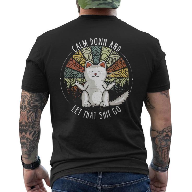 Cat Middle Finger Retro Slogan T-Shirt mit Rückendruck