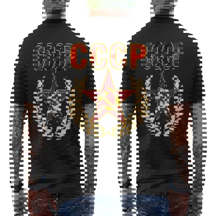 Cccp Con Martillo Y Hoz De La Estrella De La Propaganda Comunista Camiseta Hombre Estampado Espalda