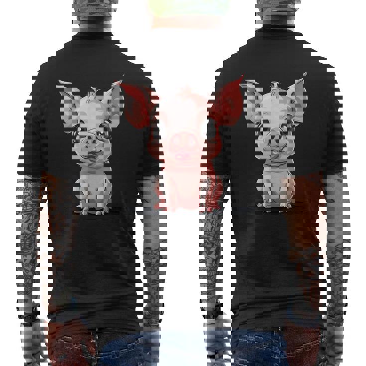Cerdo Lindo Cerdo De La Suerte Niños Cerdito Camiseta Hombre Estampado Espalda