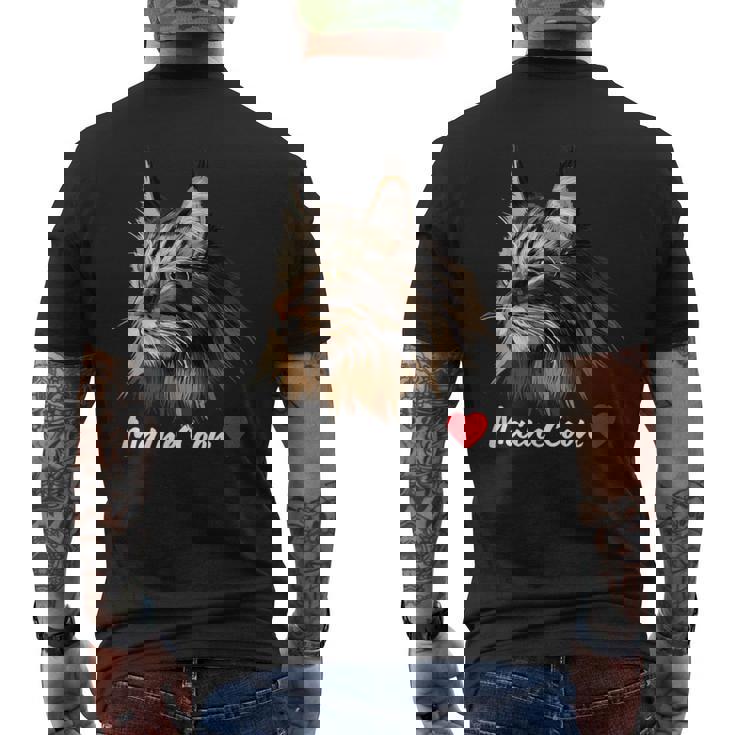 Chat Maine Coon Chat Amoureux Coeur Cadeau Chats T-shirt imprimé au dos