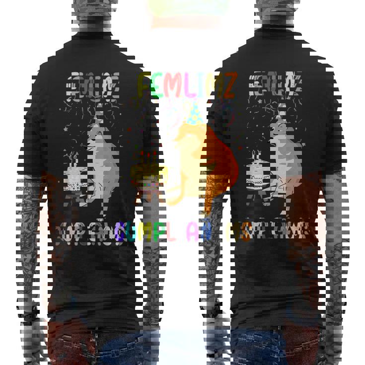 Cheems Feliz Cumpleaños Meme Perro Shiba Japones Humor Camiseta Hombre Estampado Espalda