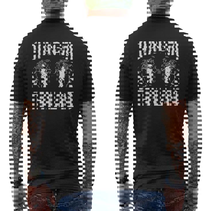Chiang Mai Elephant Thailand Men's Back Print T-Shirt