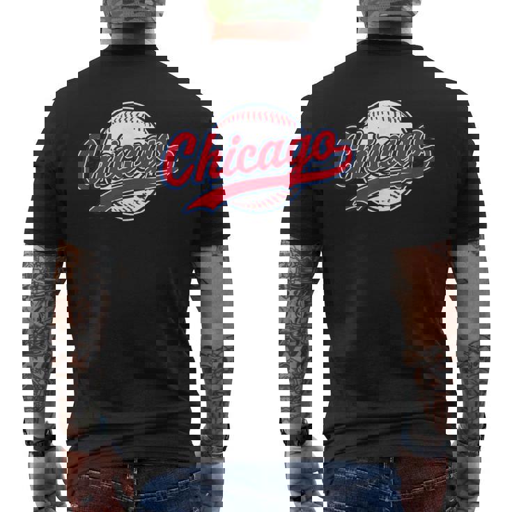 Chicagointage Baseball Throwback Retrò T-shirt da uomo con stampa posteriore