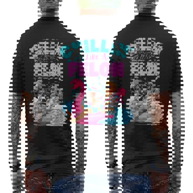 Chillin Like A Felon Summer Retro Pool Men's T-shirt Back Print