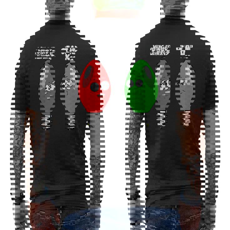Christmas Light Bulbs Working Off & On During Holidays Men's Back Print T-Shirt