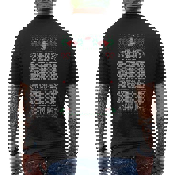 Christmas Santa Lap Ugly Christmas Sweater Men's T-shirt Back Print