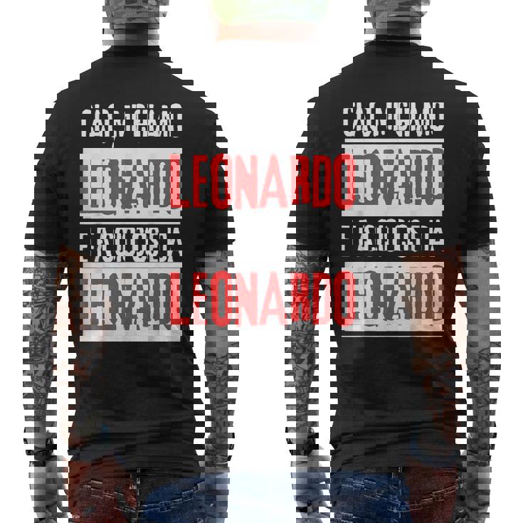 Ciao Sono Leonardo Faccio Cose Da Leonardo Personalizzato T-shirt da uomo con stampa posteriore