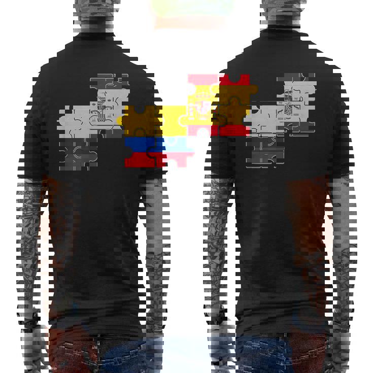 Colombia España Bandera Española Colombiana Camiseta Hombre Estampado Espalda