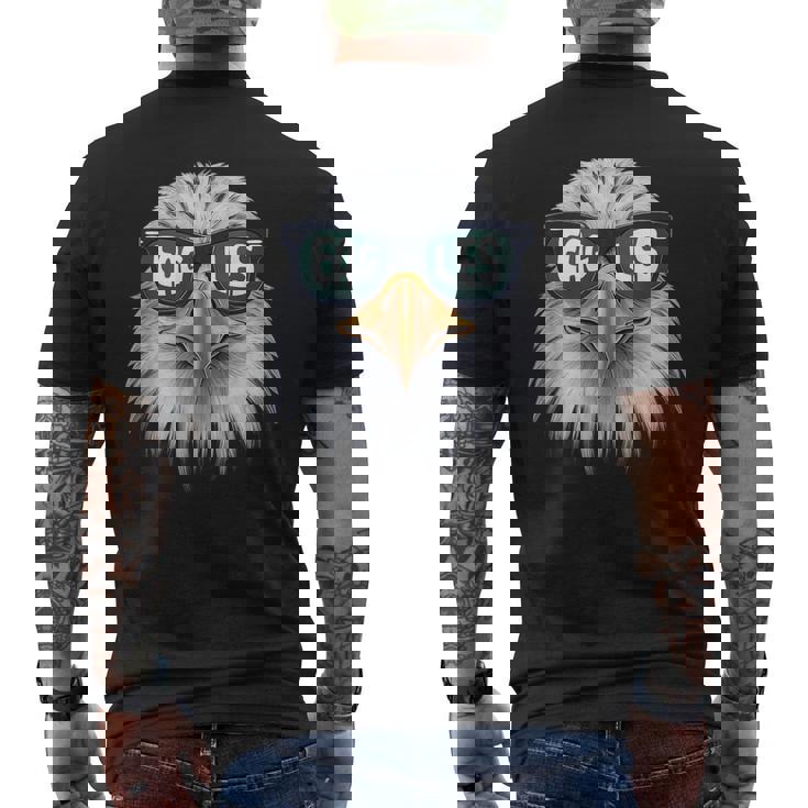 Cool Face Eagles With Sunglasses Vintage Eagles Flying Bird Men's T-shirt Back Print