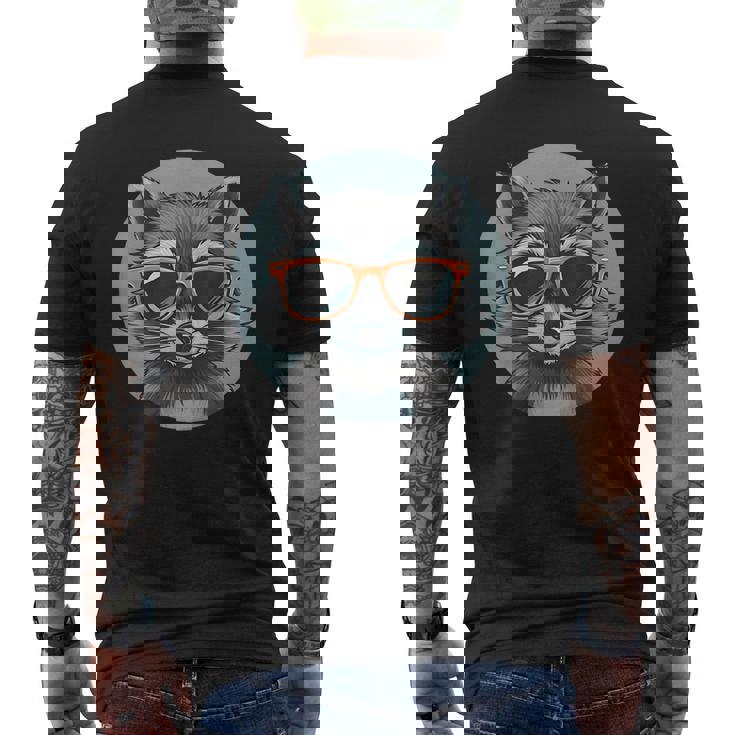 Cool Raccoon In Occhiali Da Sole Retrointage Anni '90 80 70 T-shirt da uomo con stampa posteriore
