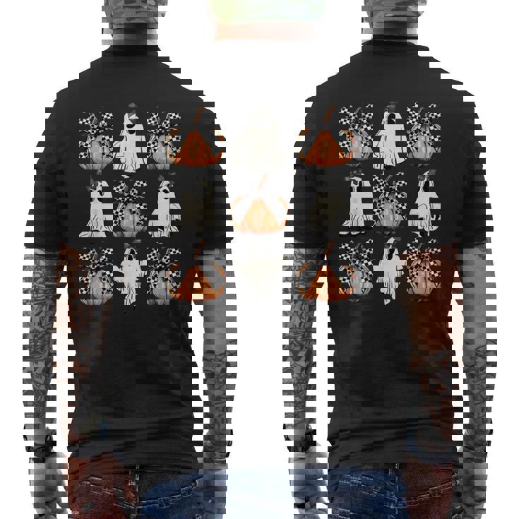 Coquette Bow Pumpkin Ghost Spooky Season Halloween Men's T-shirt Back Print
