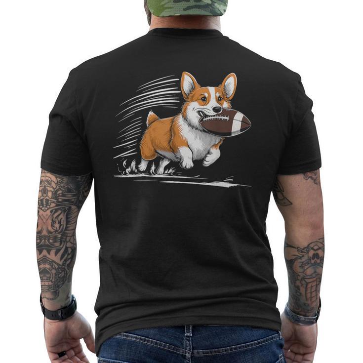 Corgi Hund Spielt Fußball Spieler Sport T-Shirt mit Rückendruck