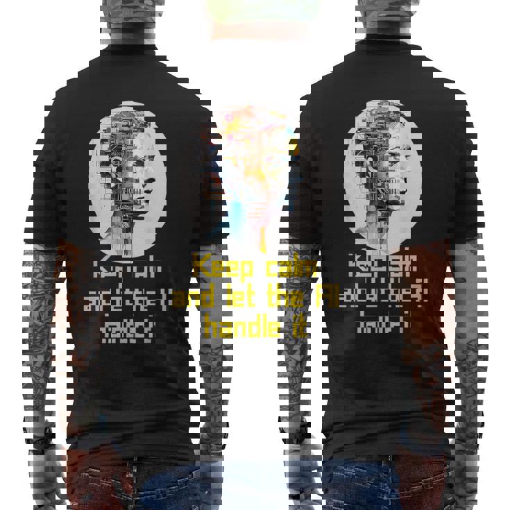 Costume Di Intelligenza Artificiale Fresco E Mantenere La Calma T-shirt da uomo con stampa posteriore